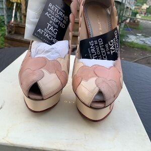 Charlotte Olympia Pink and Cream Platform Heels